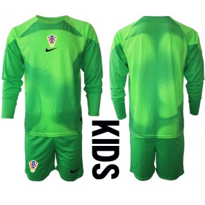 Croatia Goalkeeper Replica Home Stadium Kit for Kids World Cup 2022 Long Sleeve (+ pants)